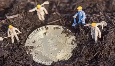 A miner inspecting a mining rig in a warehouse setting, highlighting the hands-on aspect of managing mining operations.