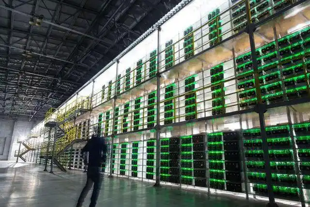 Close-up of a modern mining rig in action.