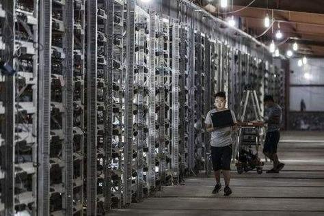 A modern Bitcoin mining machine with efficient cooling system