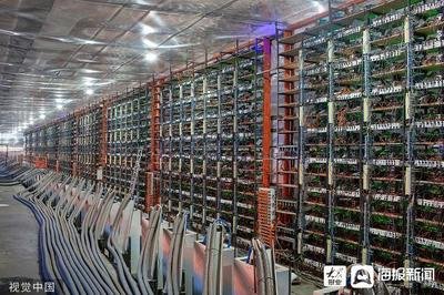 Picture of a large mining farm, showcasing its scale and potential environmental footprint.