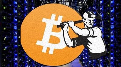 Modern mining farm with racks of mining rigs humming steadily