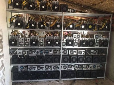 Modern mining rig setup in Australian hosting facility